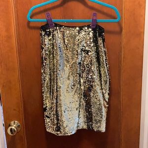 Gold sequin skirt
